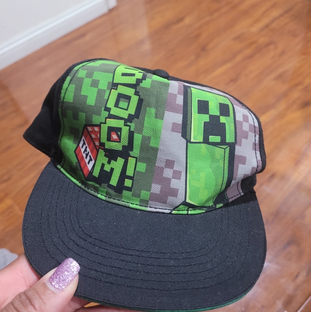 Kids Green and Black Pixelated Cap